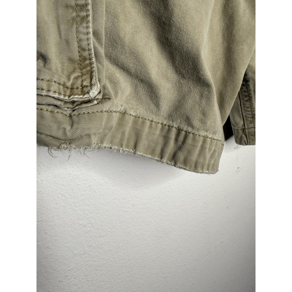 Mens Abercrombie & Fitch Cargo Shorts Sz 30 Olive Khaki Y2K Hiking Distressed - Picture 3 of 9